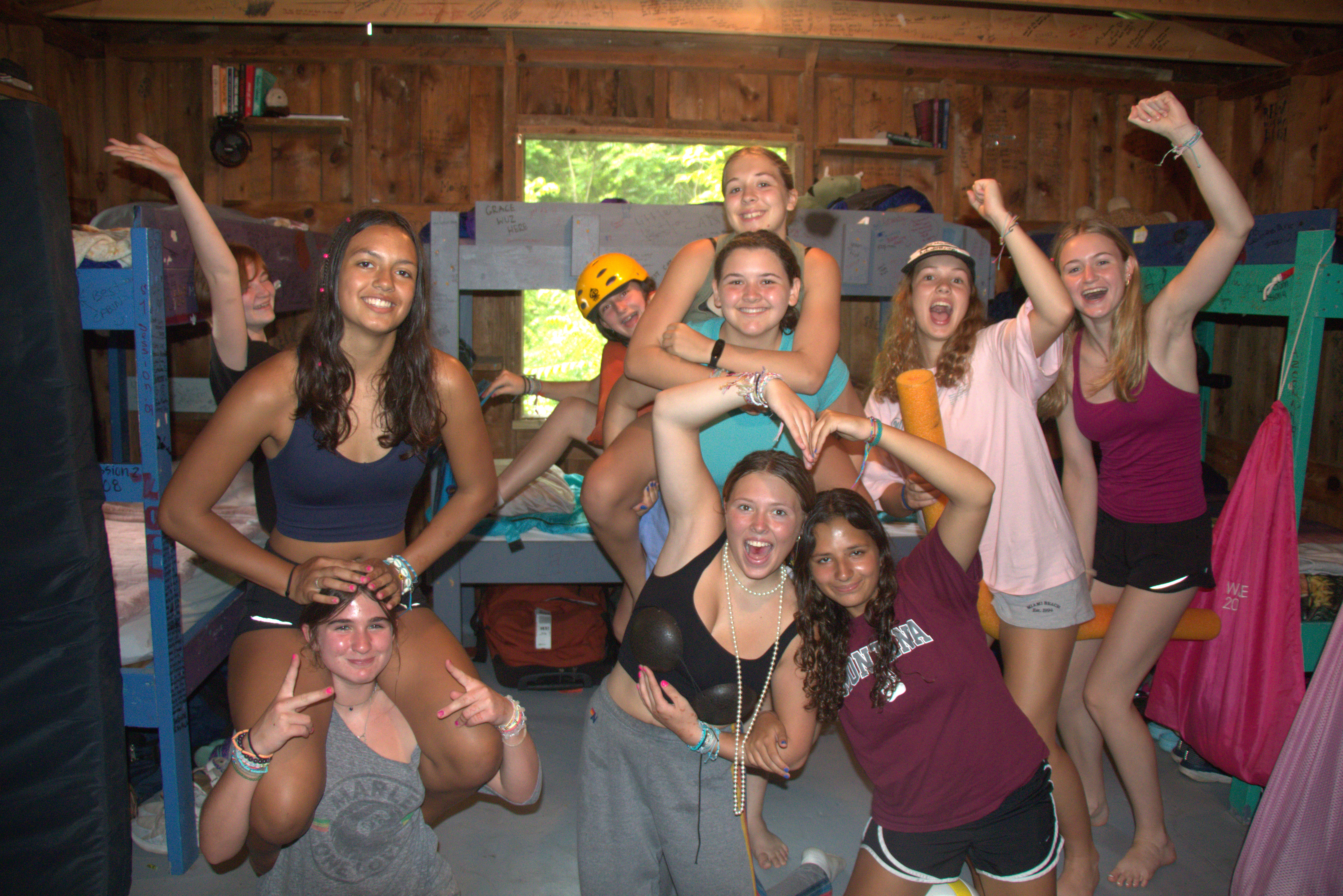 A group of female Campers pose for a picture