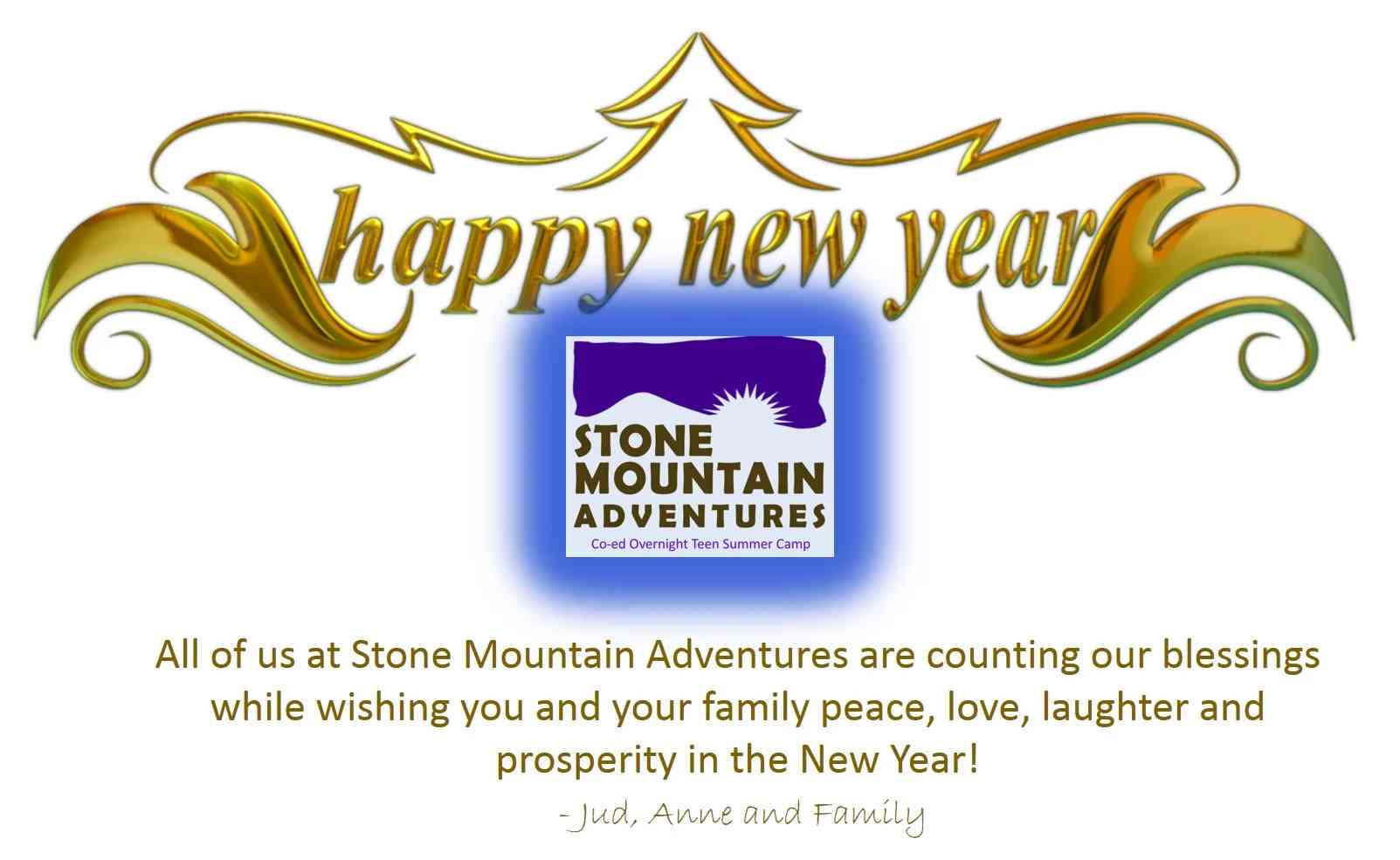 A SMA banner wishing Campers a Happy New Year