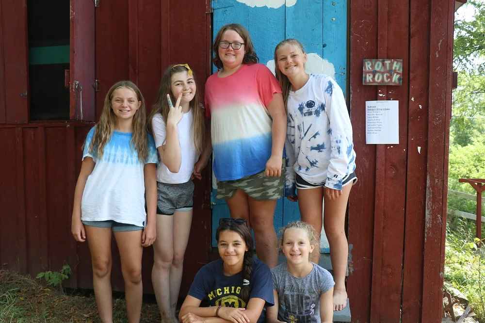 A group of female Campers pose for a picture