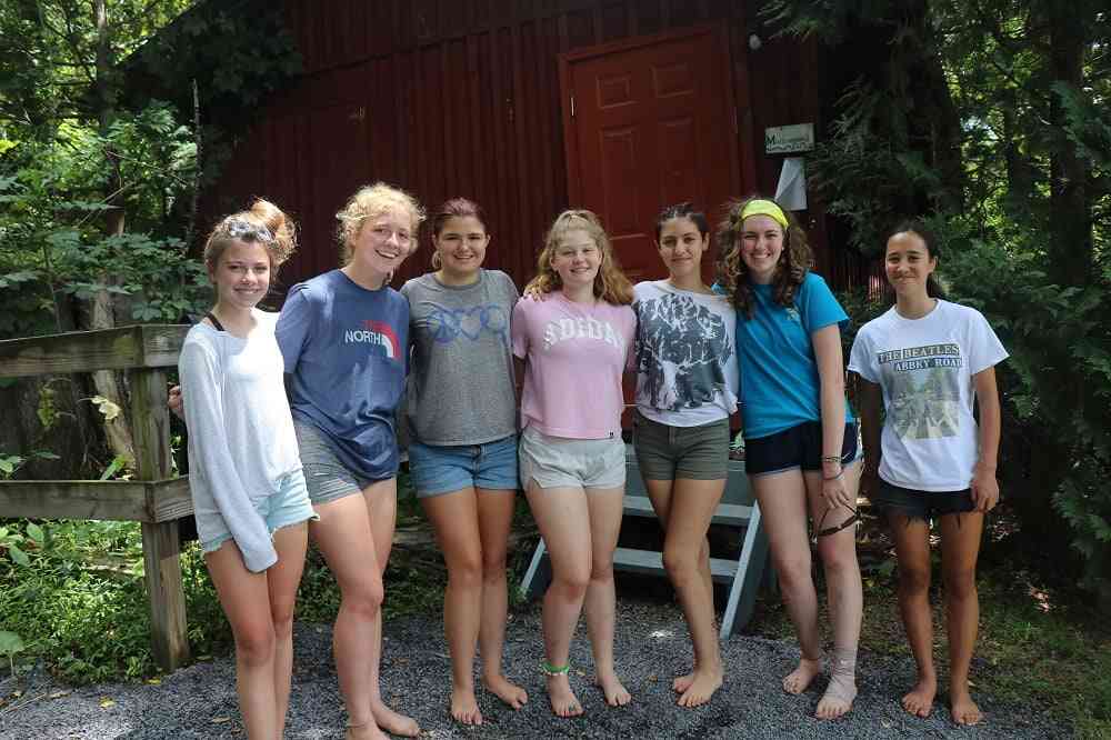 A group of female Campers pose for a picture