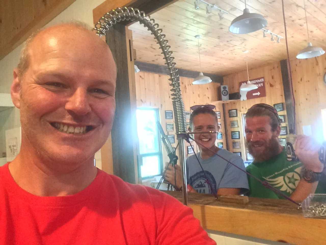 A selfie of Director Jud and 2 camp Counselors 