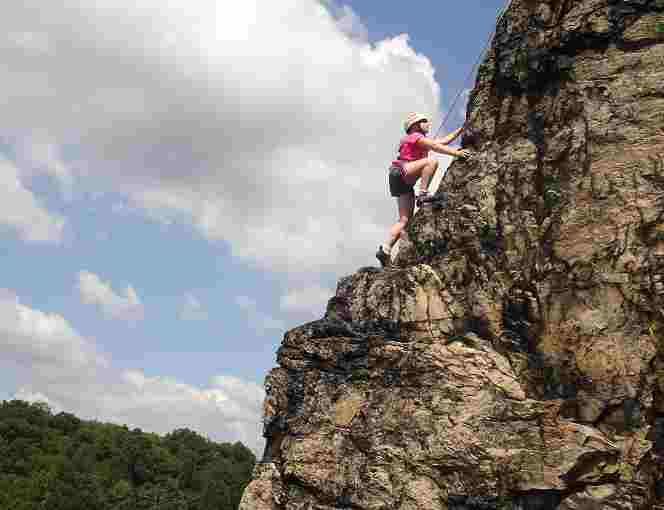 Picture of a Camper Rock Climbing