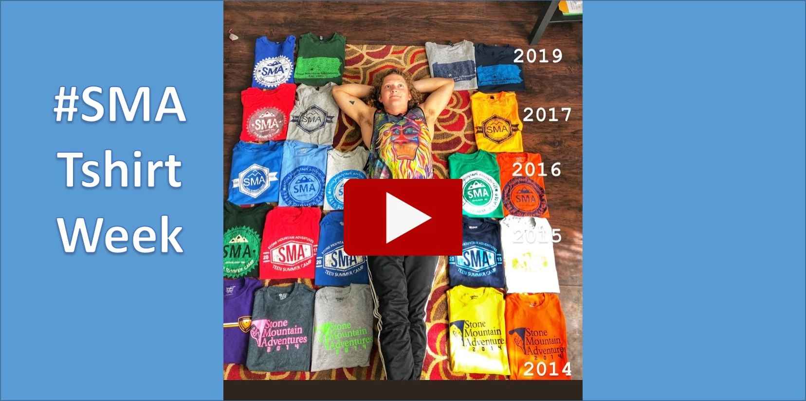 A screenshot of a video promoting SMA's T-shirt