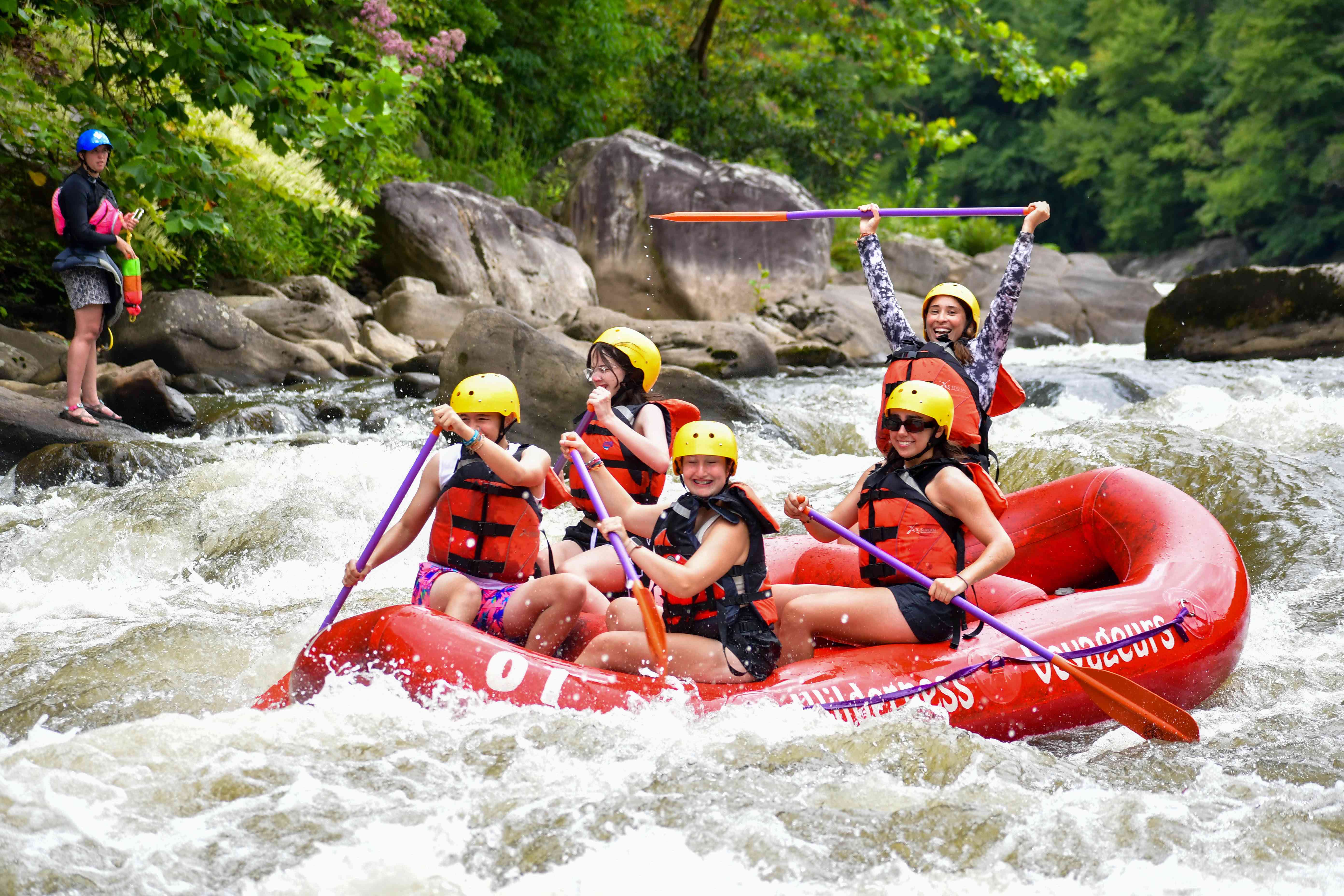 A group of Campers White Water Rafting