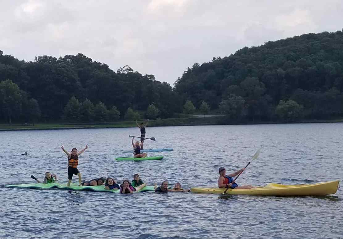 A picture of some Campers Wakeboarding.