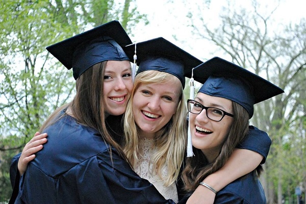 Picture of Swaggers and friends in their graduation gown