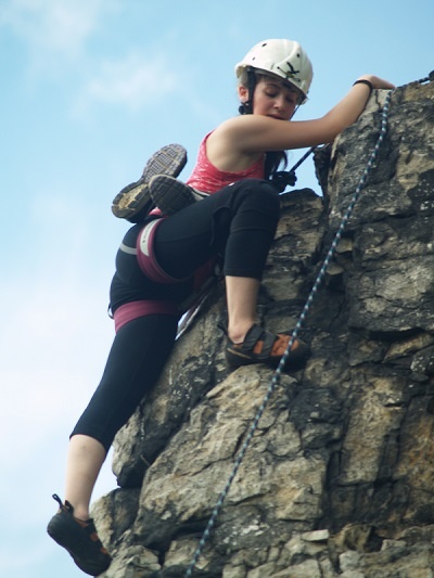 Picture of a female Camper Rockclimbing