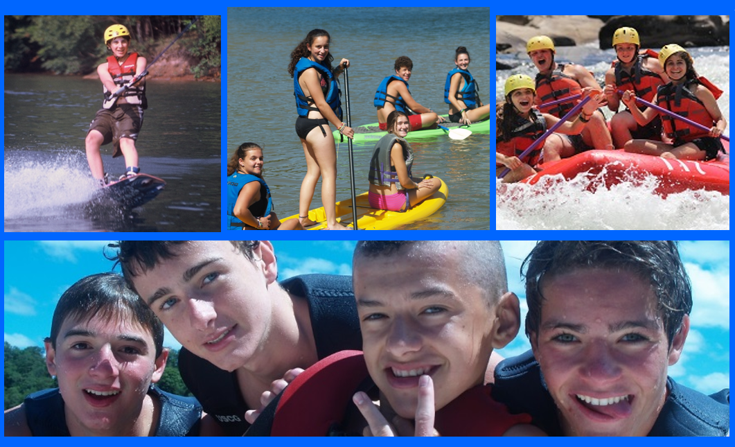 A 4 photo collage showing the 4 major water sport in SMA